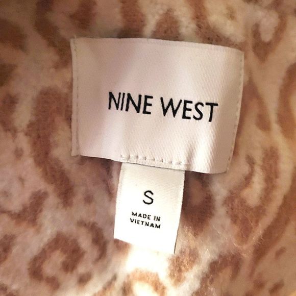 Nine West White Leopard Pea Coat‎ Woman's Small NWT - Picture 5 of 6